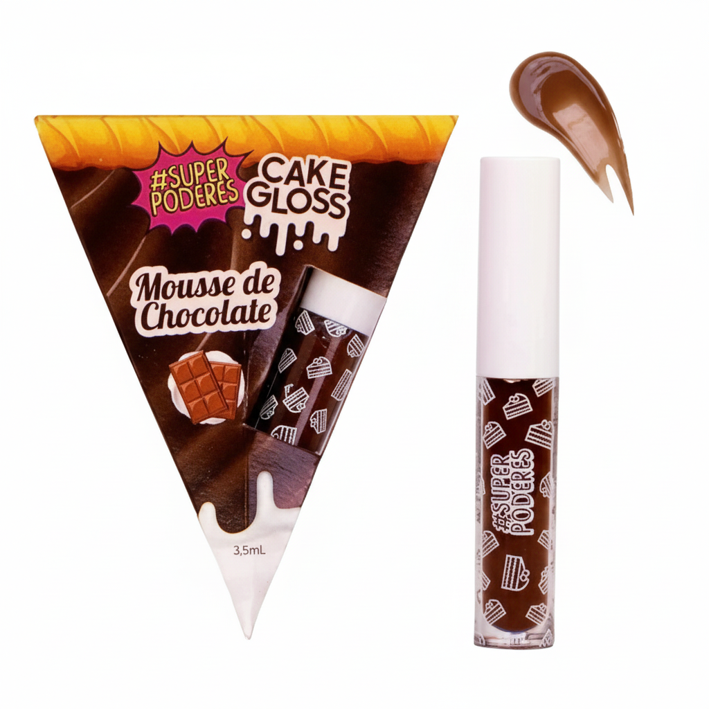 Cake gloss mousse de chocolate super poderes