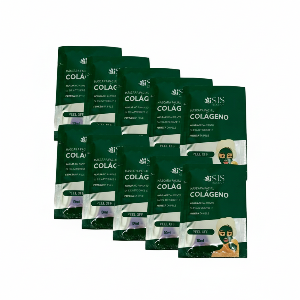 Máscara Peel Off Facial Colágeno Isis Make-Up IS1075 - Kit c/ 10 unid