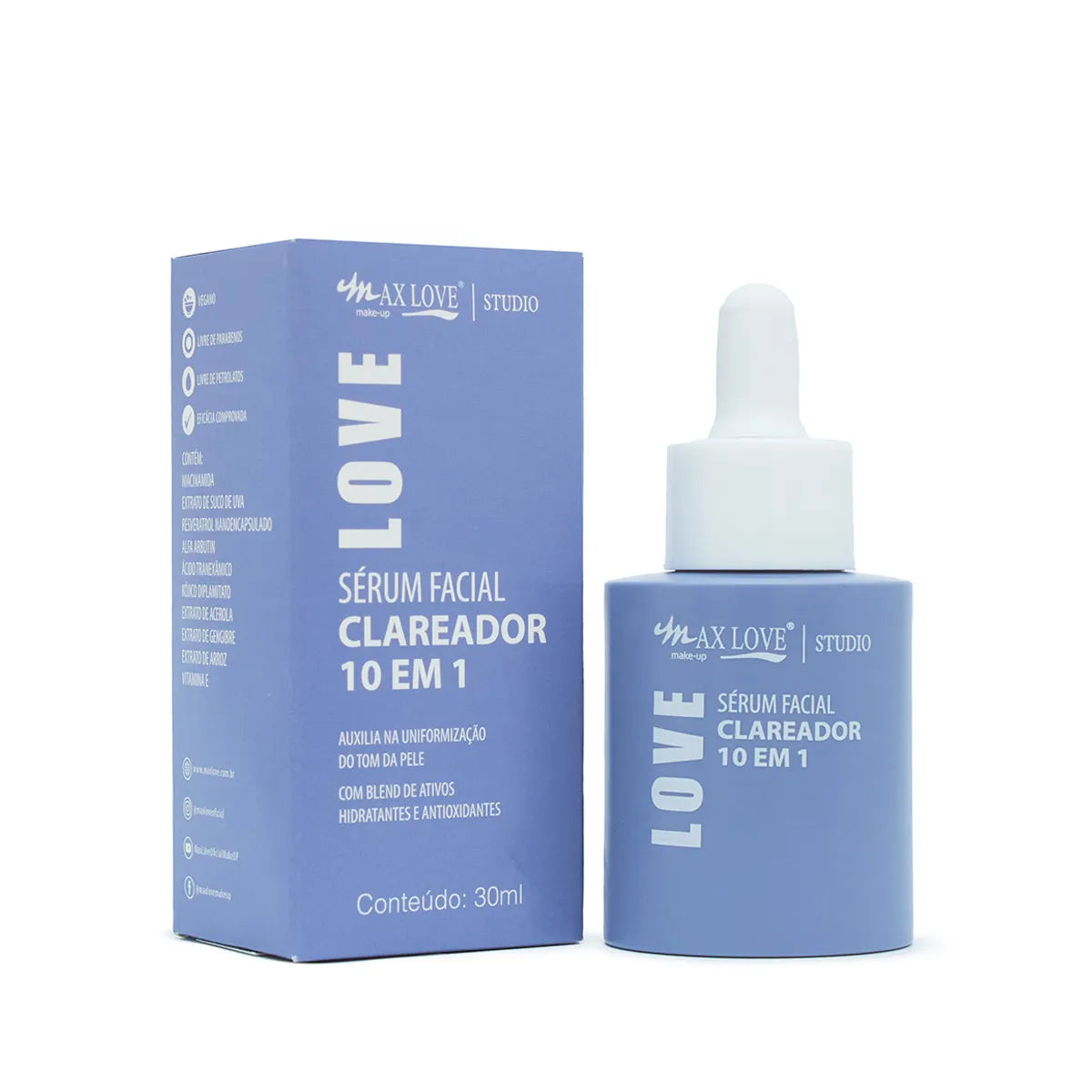 Sérum Facial Clareador 10 em 1 com 30ml Max Love